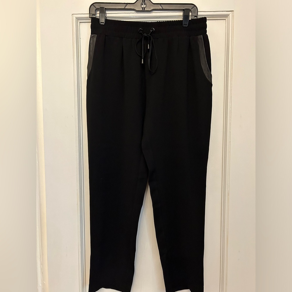 Parker Dress Pant Joggers Leatherette Trim size M